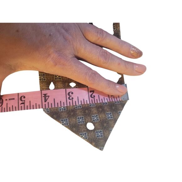 Andrew Fezza New York Mens Tie Necktie Designer Luxury Brown Blue Geometric - Picture 10 of 11